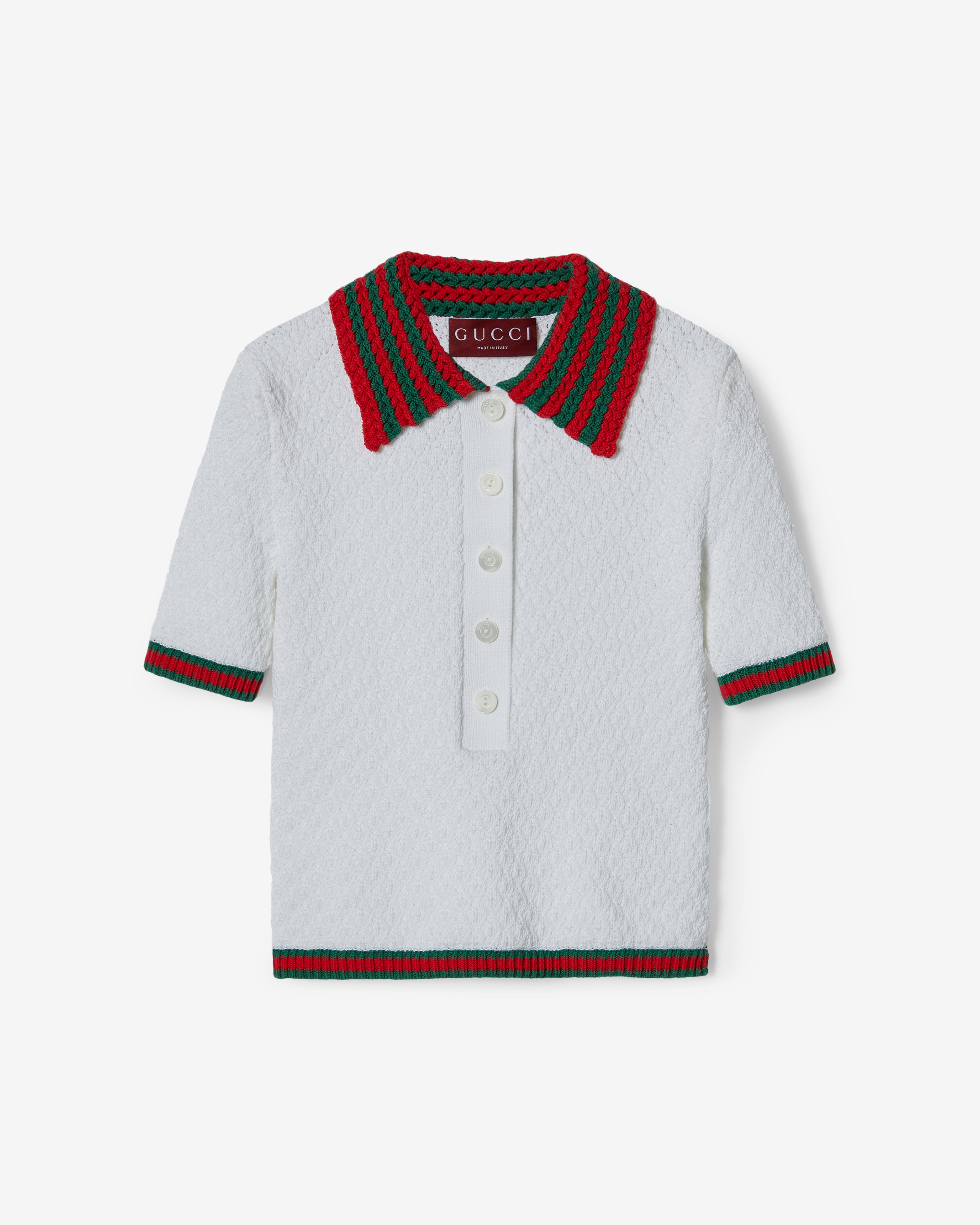 Gucci Kids Web-striped-collar polo shirt - White