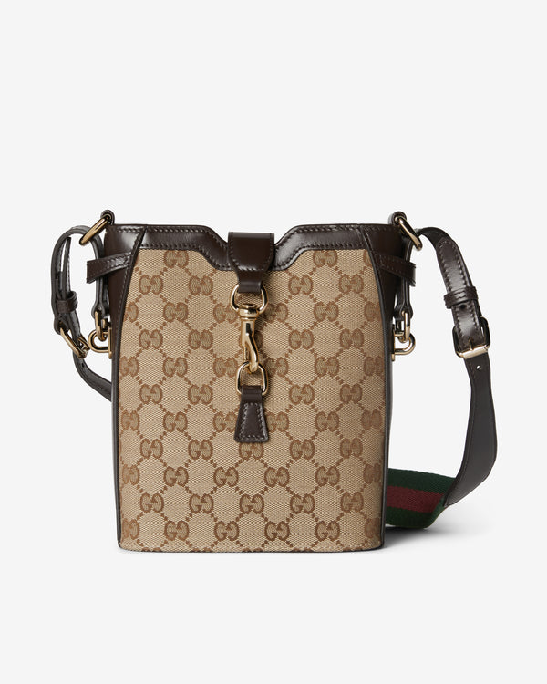 Gucci - Women's Original GG Small Bucket Bag - (Beige/Ebony)