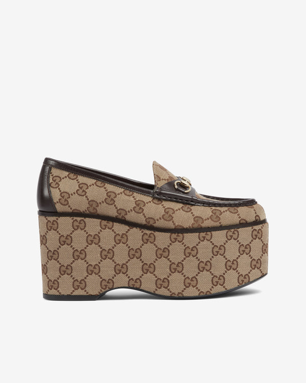Gucci - Women's Horsebit Platform Loafer - (Beige)