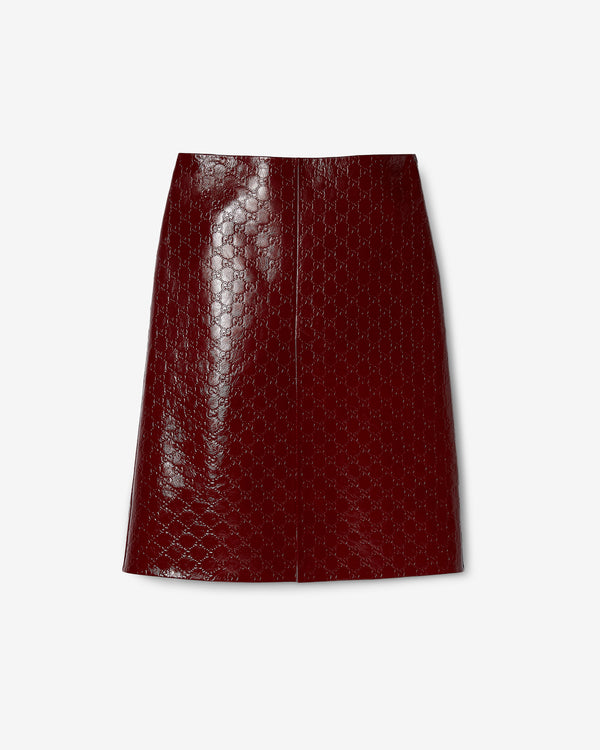 Gucci - Women's GG Embossed Mid-length Skirt - (Rosso)