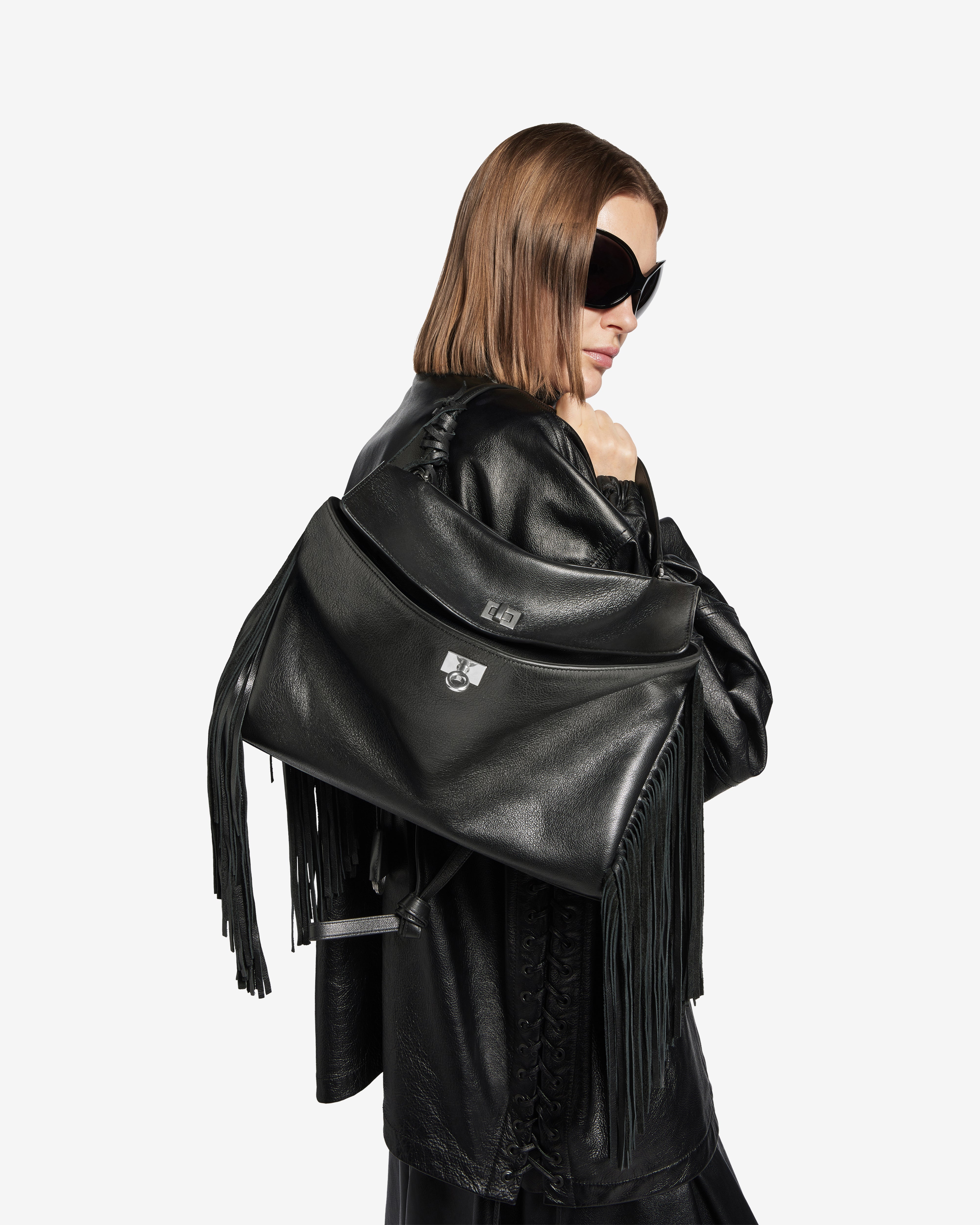 Balenciaga: Women's Medium Rodeo Handbag (Black) | Dover Street