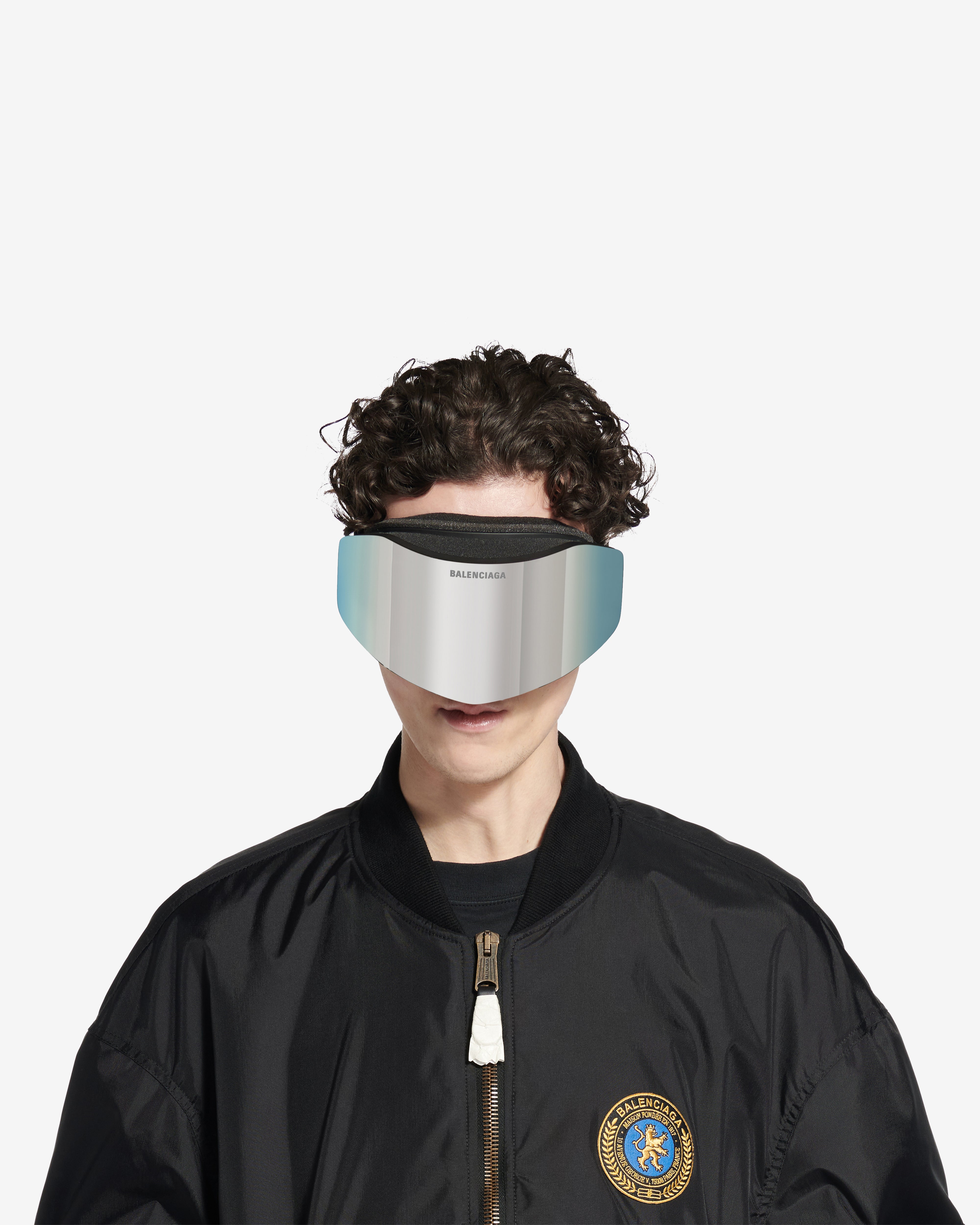 Balenciaga: Ski Mask Goggles (Mirror Silver) | DSML E-SHOP