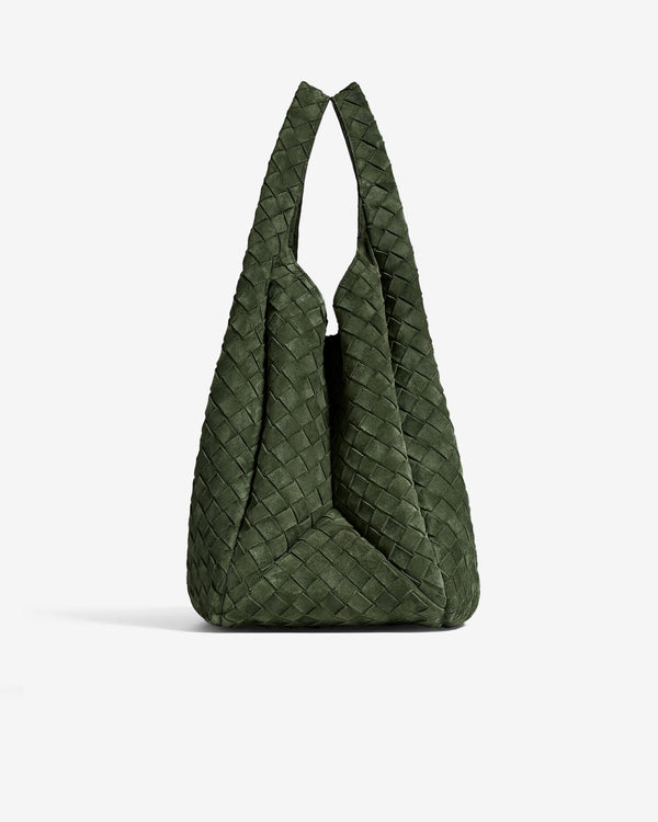 Bottega Veneta  - Women's Large Campana - (Green Tweed)
