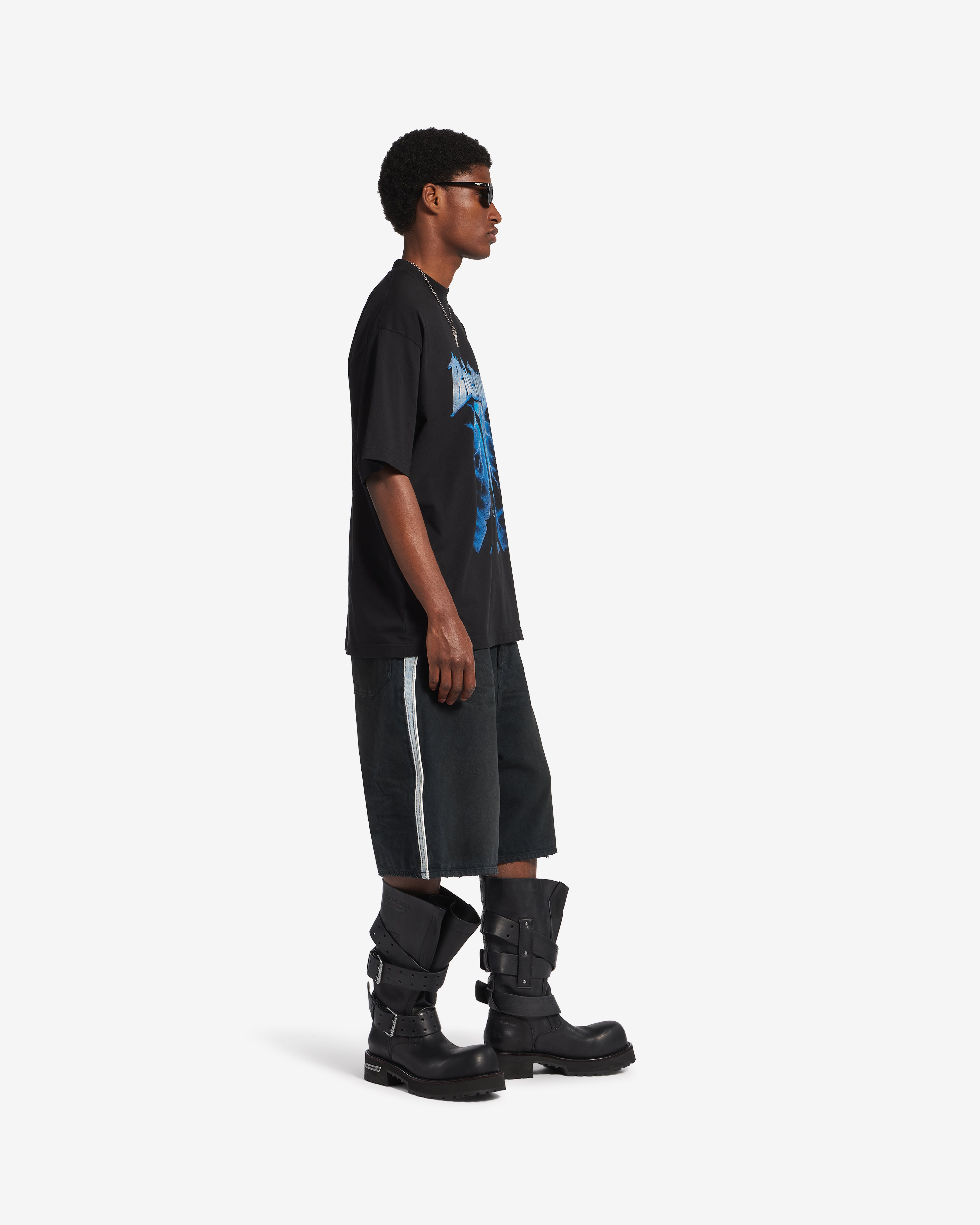 Balenciaga : Men's Paris Thunderstorm Oversized T-Shirt (Black
