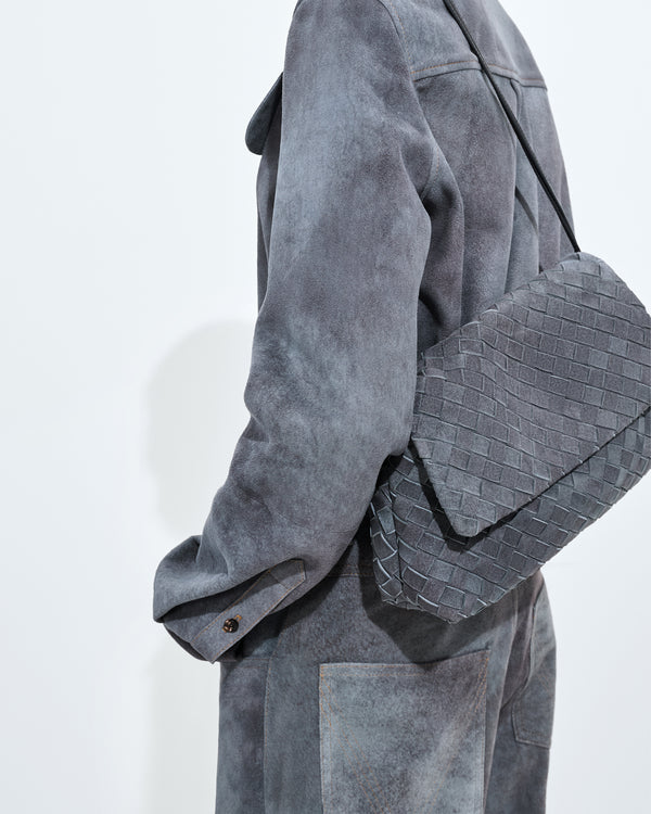 Bottega Veneta  - Women's Giorno Bag - (Cloudy Indigo/Gravel)