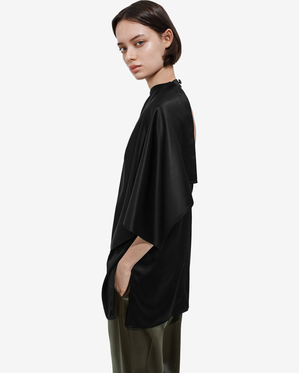 Bottega Veneta  - Women's Fluid Silk Satin Top - (Double Black)