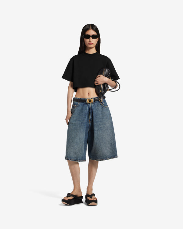 Balenciaga  - Women's Cropped T-Shirt - (Black)
