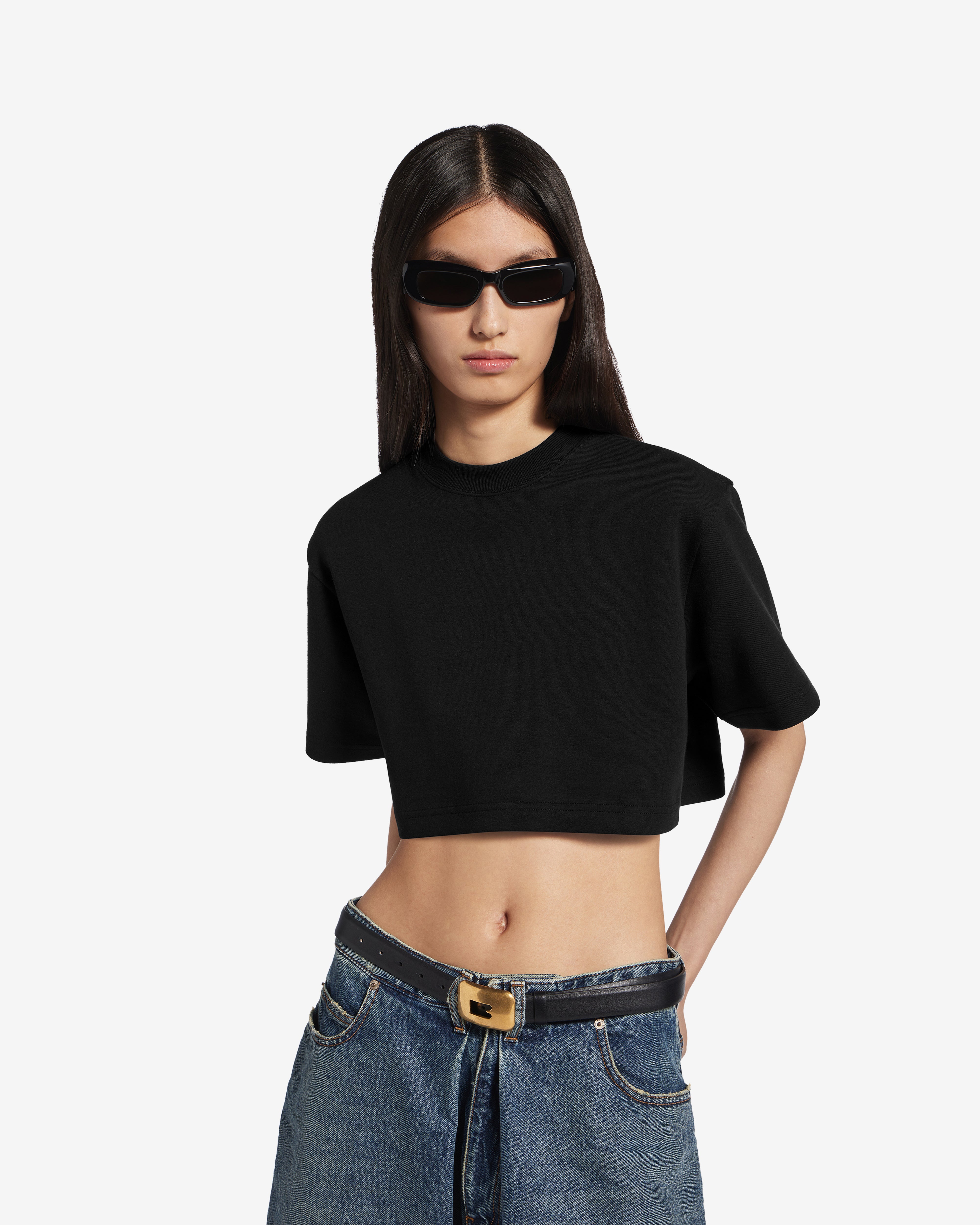 Balenciaga : Women's Cropped T-Shirt (Black) | Dover Street Market