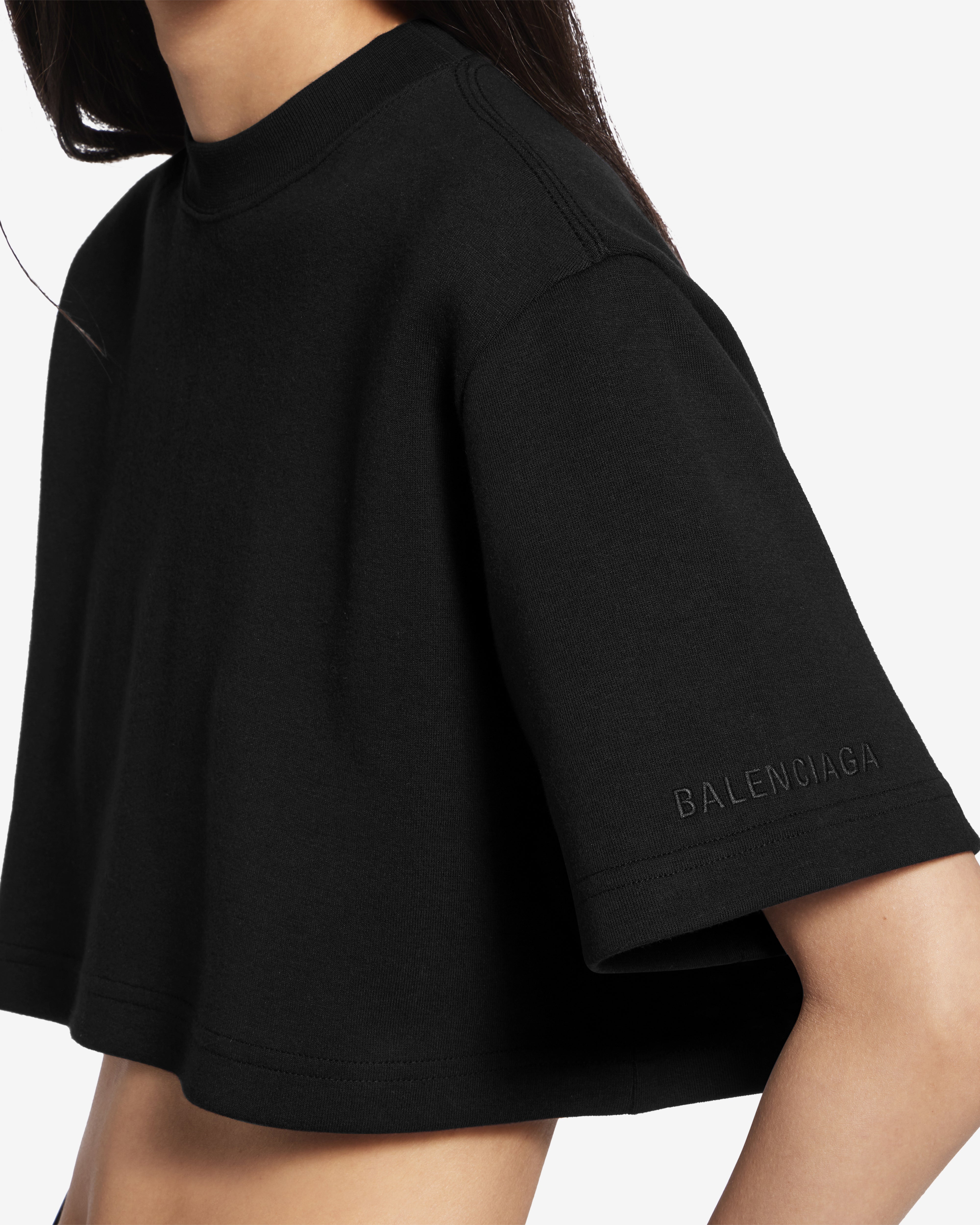 Balenciaga : Women's Cropped T-Shirt (Black) | Dover Street Market