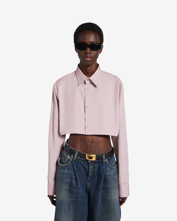 Balenciaga  - Women's Cropped Shirt - (Dusty Pink)