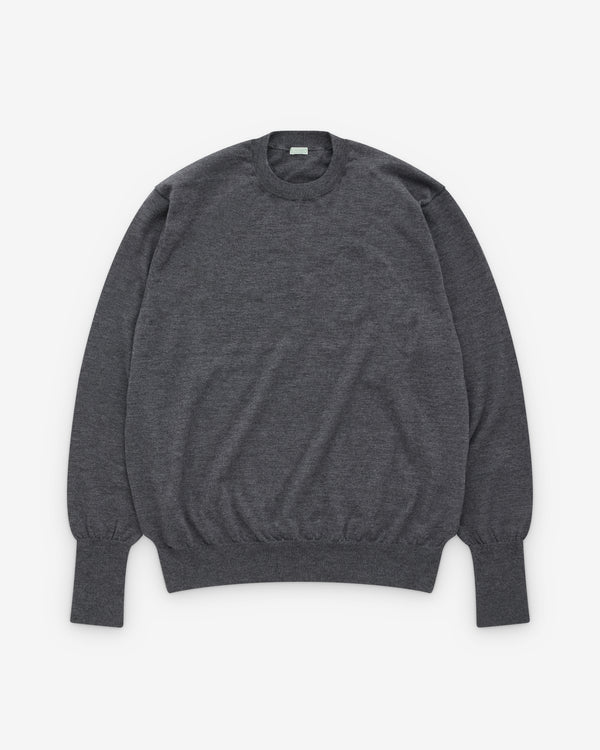 A.Presse - Men’s Cashmere High Gauge Crew Neck Sweater - (Gray)