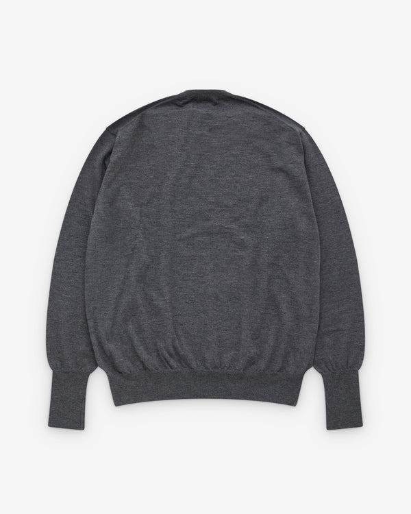 A.Presse - Men’s Cashmere High Gauge Crew Neck Sweater - (Gray)