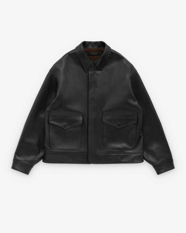 A.Presse - Men's Leather Type A-2  Flight Jacke - (Black)