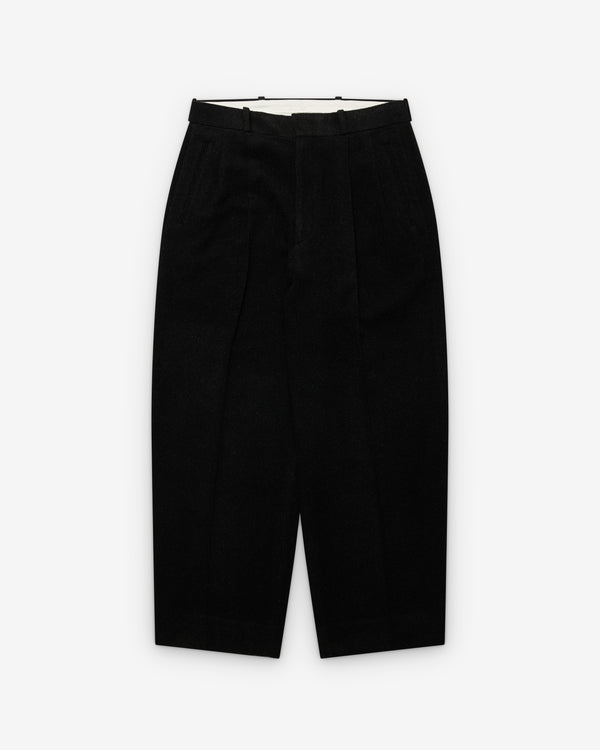 A.Presse - Men's Silk Cashmere Wide Trousers - (Charcoal)