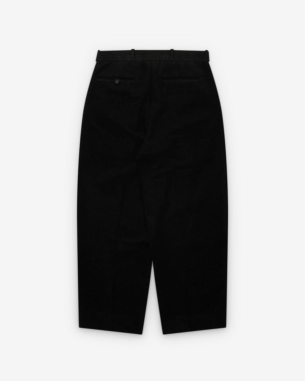 A.Presse - Men's Silk Cashmere Wide Trousers - (Charcoal)
