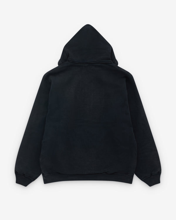 A.Presse - Men’s Vintage Attached Hood Sweat Parka - (Black)
