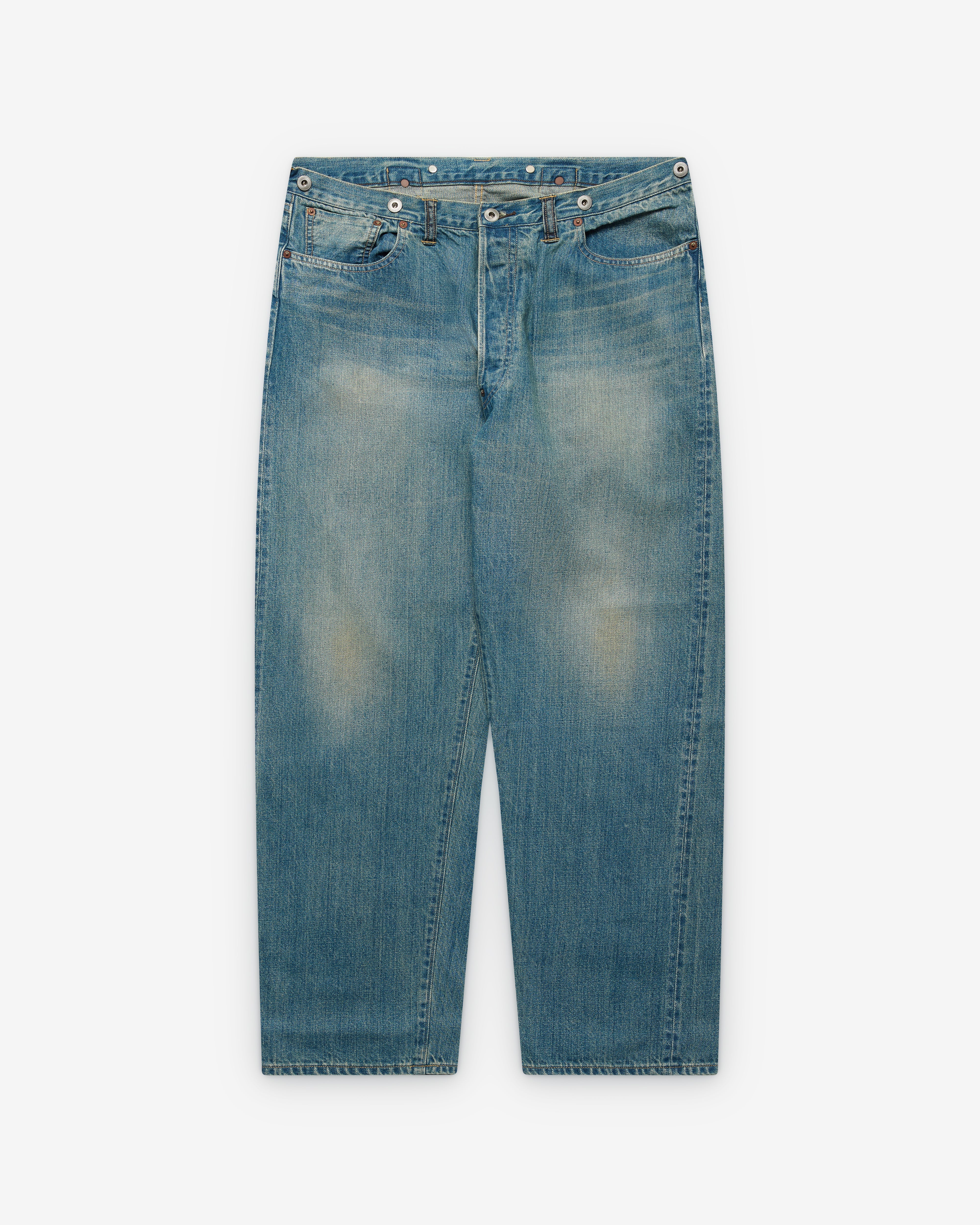 A.Presse: Men's No.22 Washed Wide Denim Pants (Indigo) | Dover
