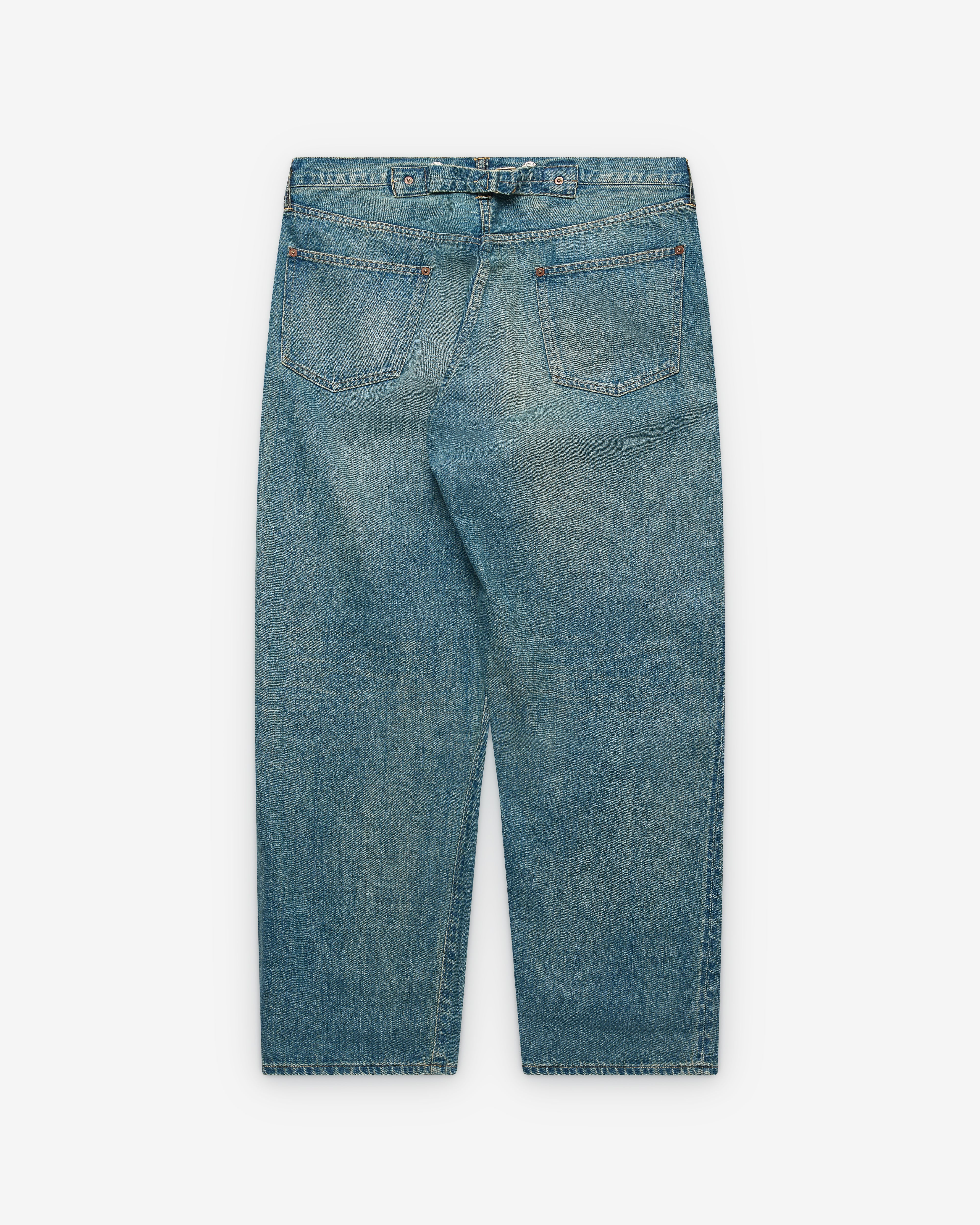 A.Presse: Men's No.22 Washed Wide Denim Pants (Indigo) | Dover