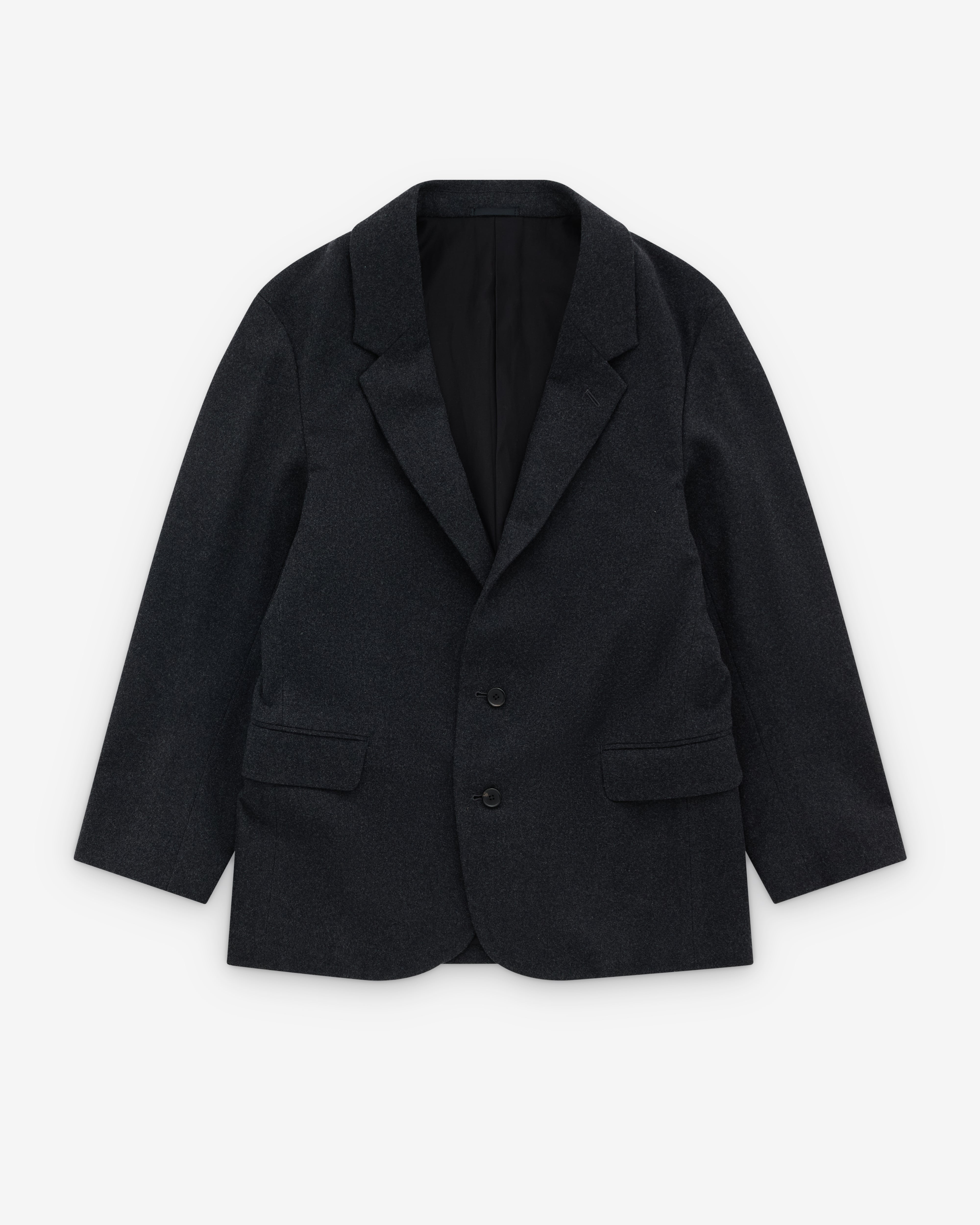A.Presse: Men's Wool Flannel Jacket (Charcoal) | Dover Street