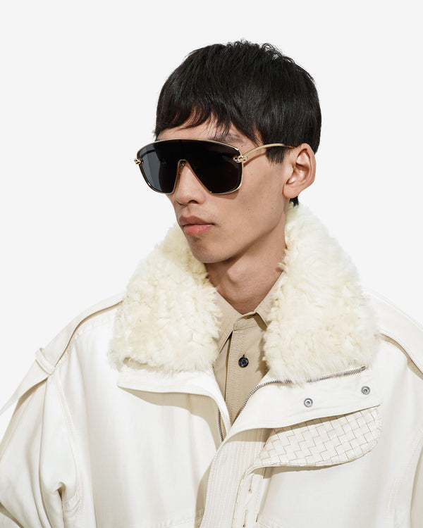 Bottega Veneta - Knot Shield Sunglasses - (Gold/Smoke)