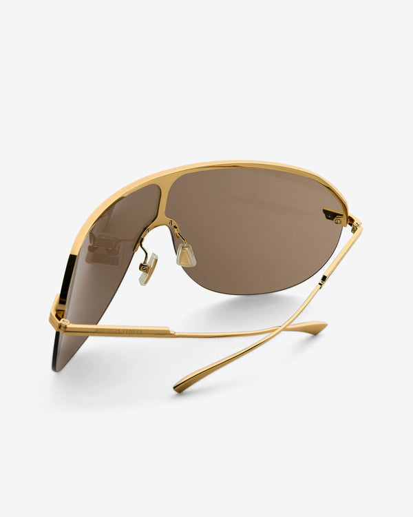 Bottega Veneta -  Long Ribbon Shield Sunglasses - (Gold/Smoke)