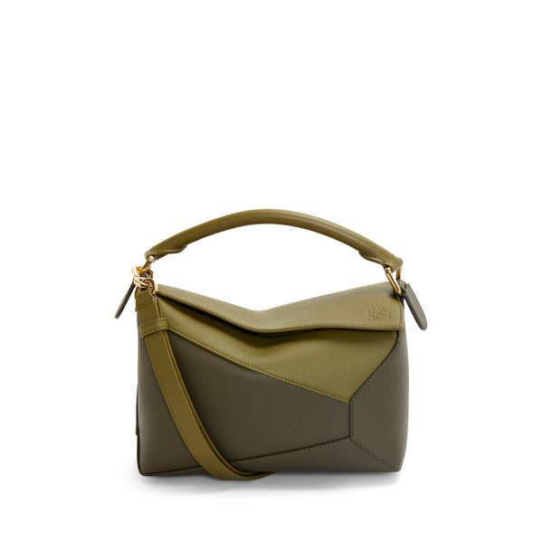 Loewe - Women’s Puzzle Edge Small Bicolour Bag - (Olive Green/Khaki Green)