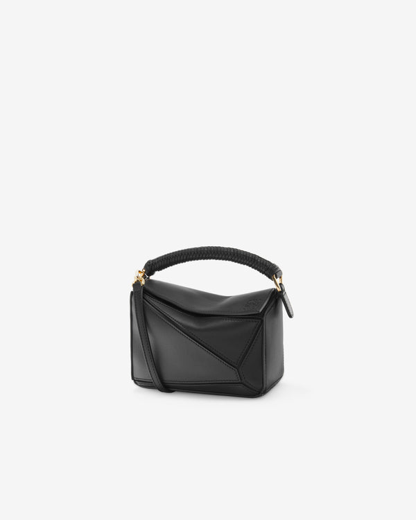 Loewe - Women's Puzzle Mini Bag Woven Handle - (Black)