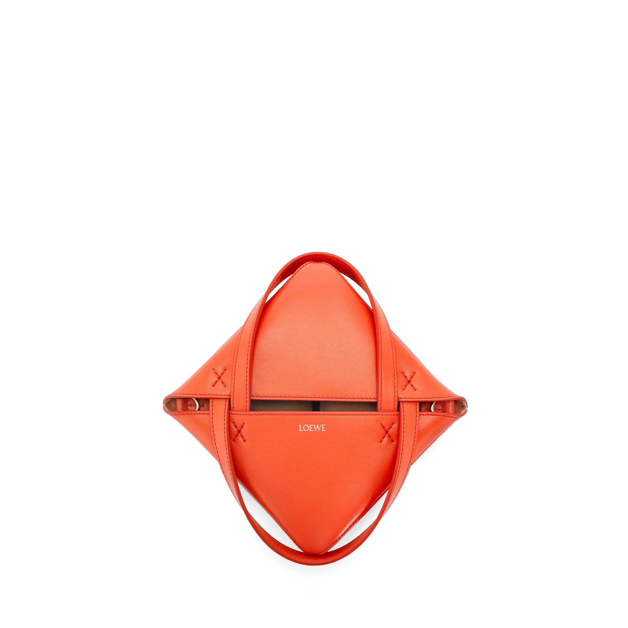 LOEWE Mini Puzzle Fold Tote in Shiny Calfskin Sunrise Orange in Shiny  Calfskin - GB