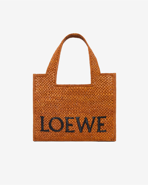 Loewe - Women's Loewe Font Tote Small Bag - (Honey Gold)