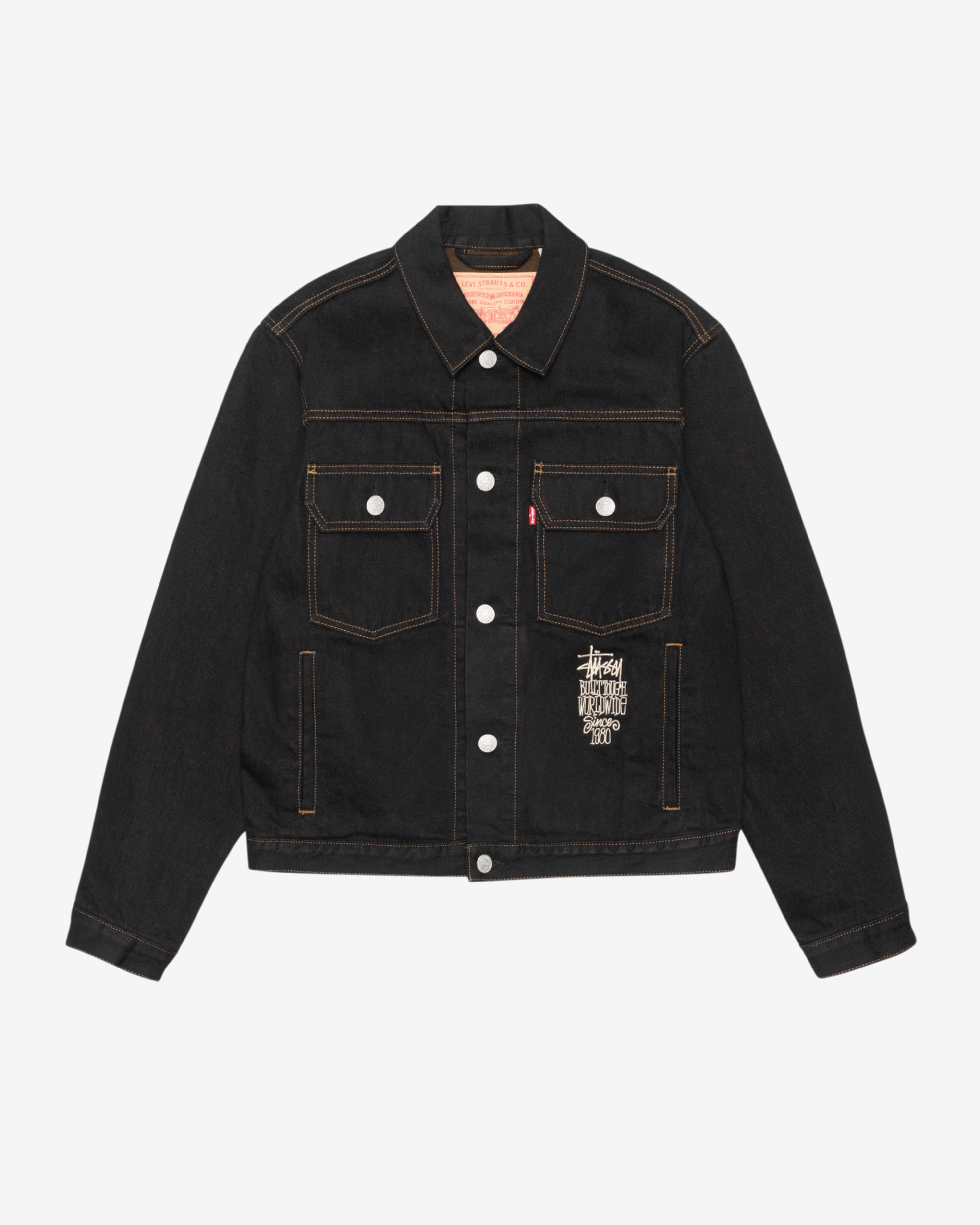 Levi Strauss&Co. StussyコラボデニムジャケットブラックXL Stussy x Levi's Crispy Rinse Trucker XXL