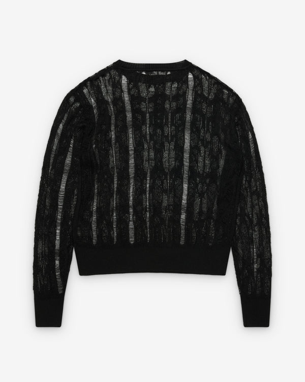 Aaron Esh - Men's Distressed Knit - (Black/Multi)