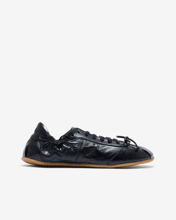 Abra - Women's Leather Sneaker Ballerina - (Black)