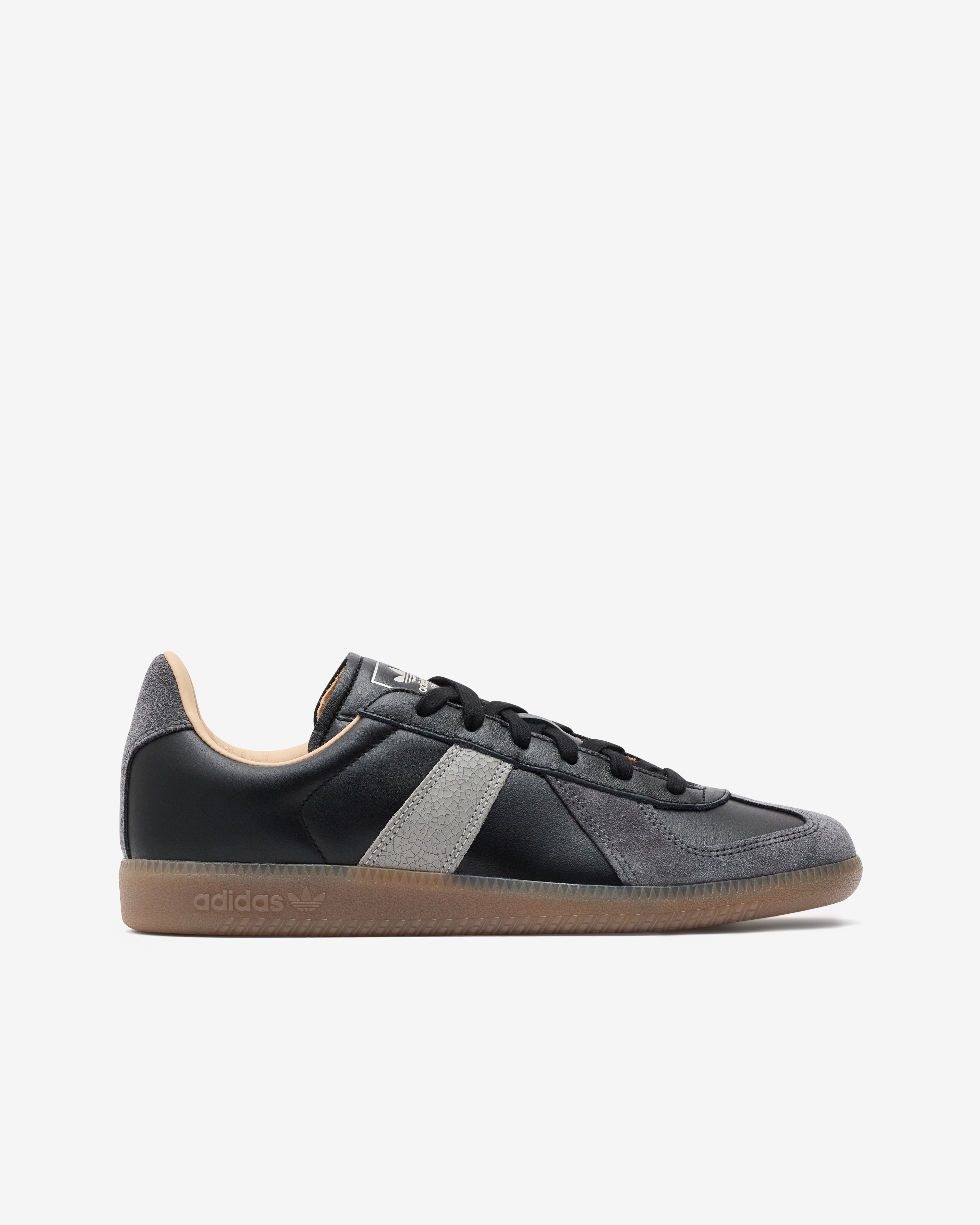 adidas mens black leather trainers