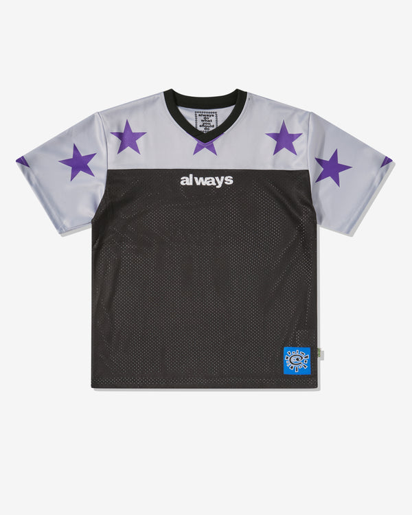 Always Do What You Should Do - Men's Micro Mesh Star Football Jerse - (Grey/Purple)