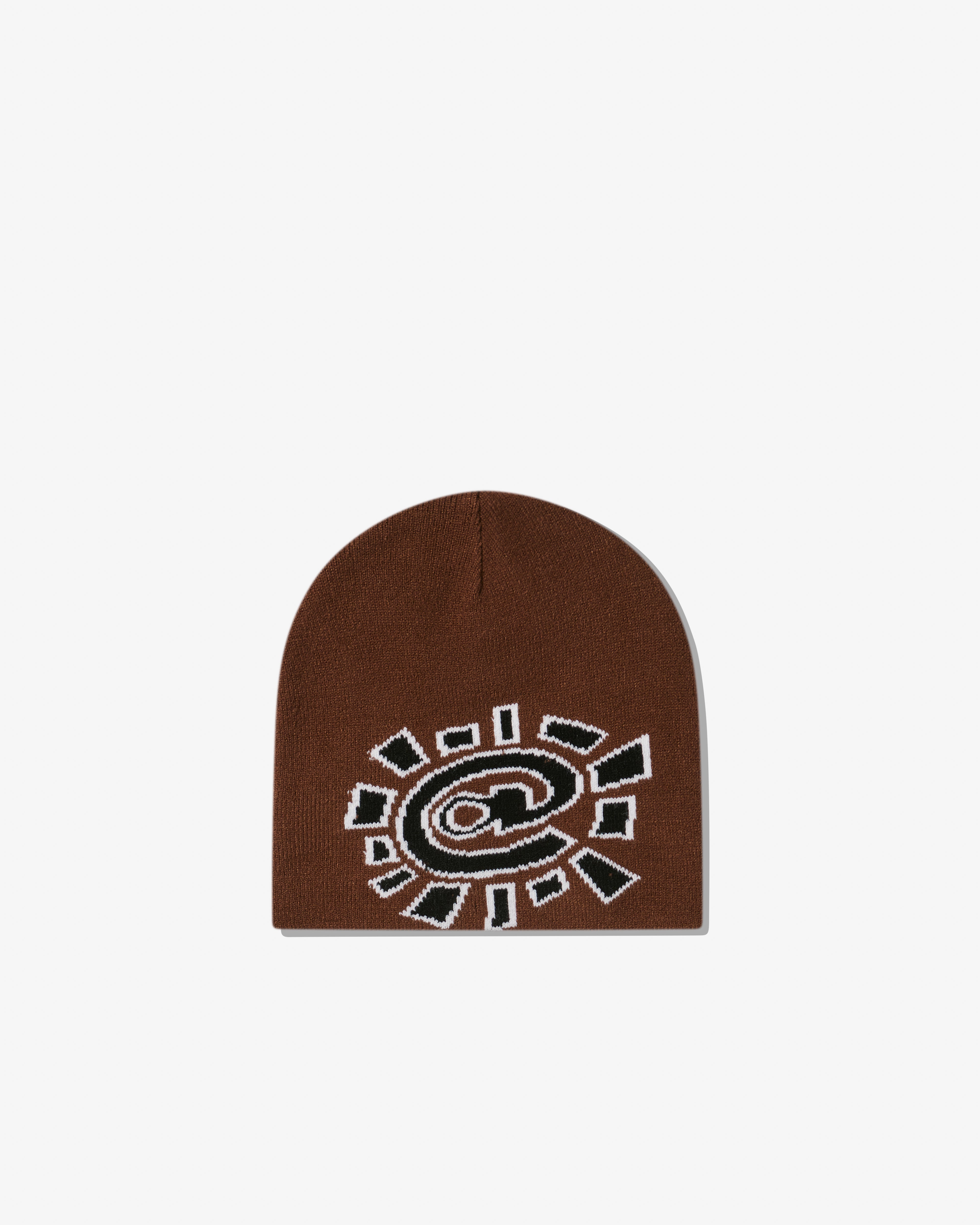 Always Do What You Should Do - Men's Reversible @Sun Skull Beanie - (Brown)