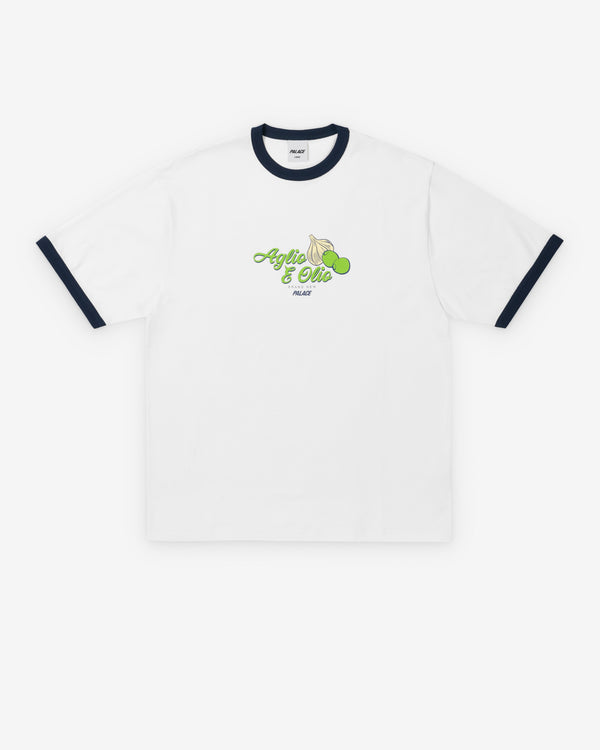 Palace - Men's Aglio E Olio Ringer T-Shirt - (White)