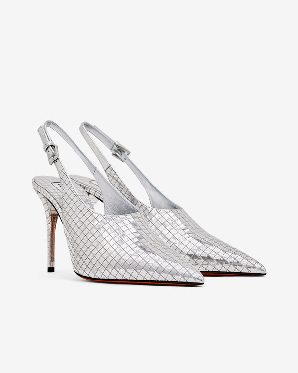 Alaïa - Women’s Art Deco Slingbacks - (Silver)