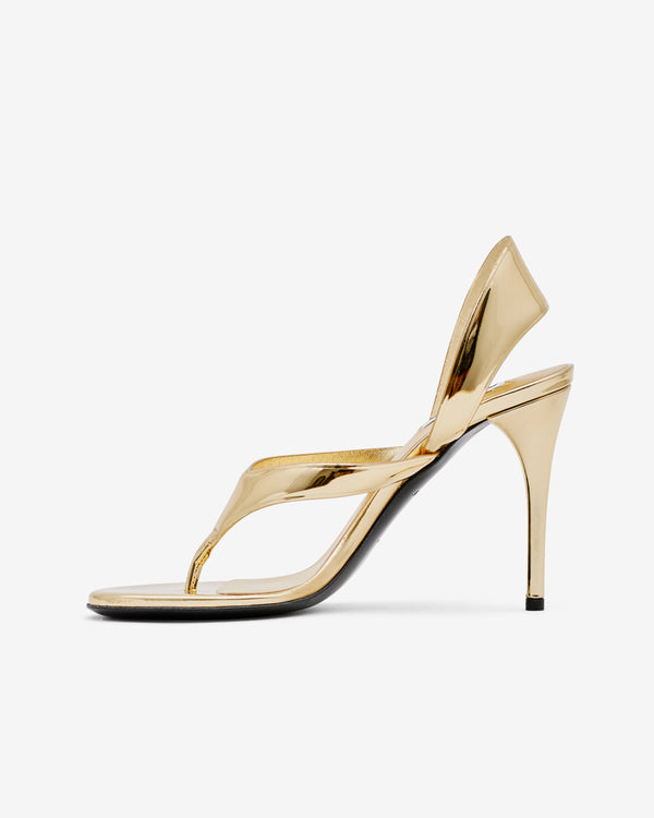 ALAÏA - Women’s Infradito Sandals In Laminated Leather - (Gold)