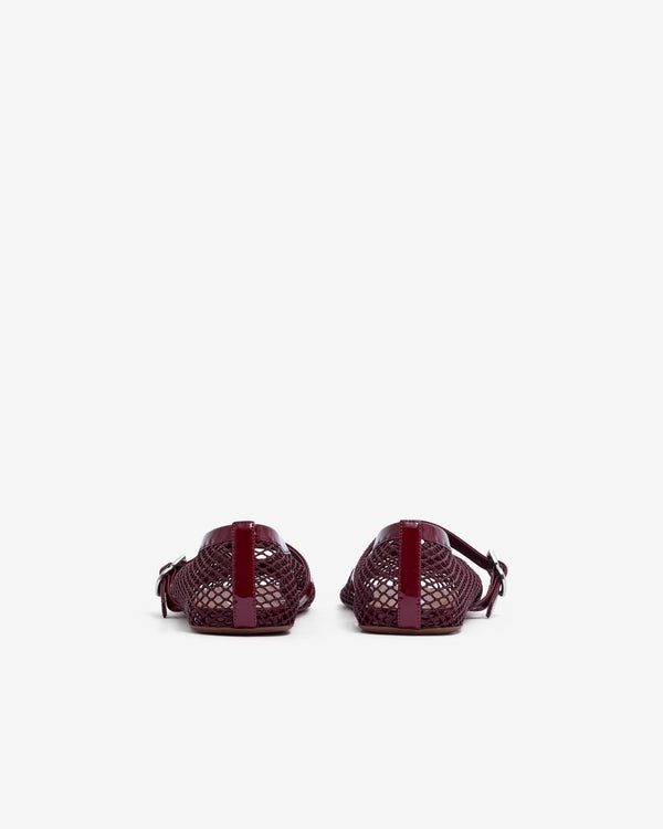 Alaïa - Women’s Fishnet Ballet Flats - (Dark Red)