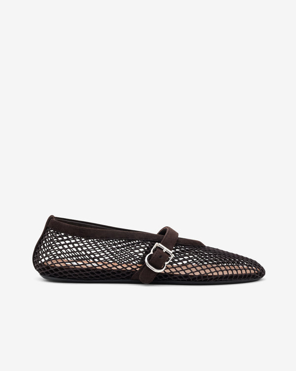 Alaïa - Women’s Fishnet Ballet Flats - (Dark Brown)