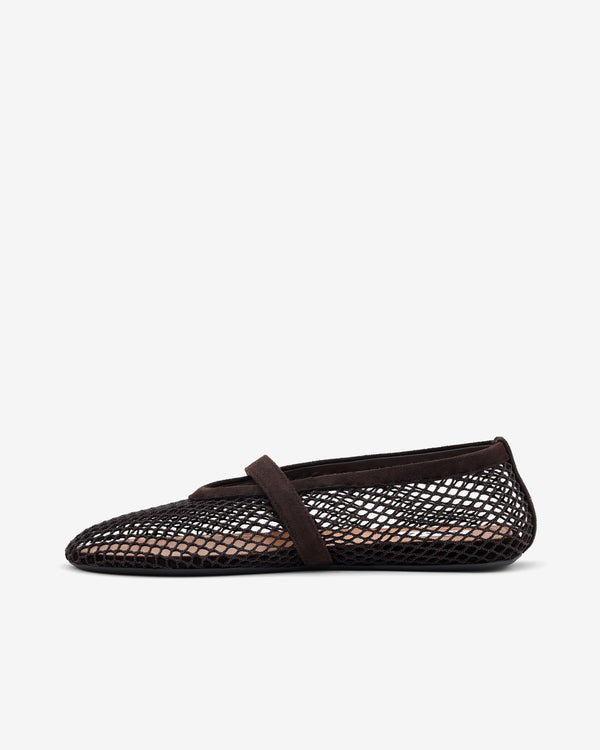 Alaïa - Women’s Fishnet Ballet Flats - (Dark Brown)