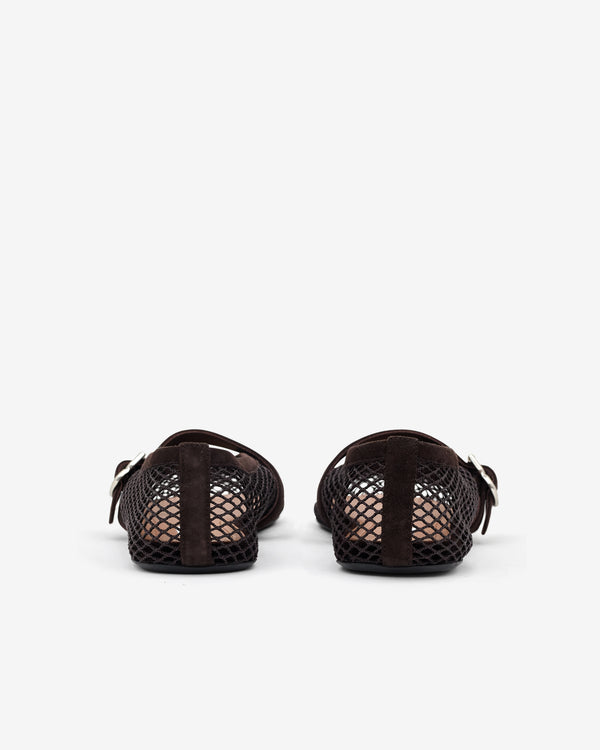 Alaïa - Women’s Fishnet Ballet Flats - (Dark Brown)