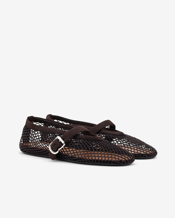 Alaïa - Women’s Fishnet Ballet Flats - (Dark Brown)