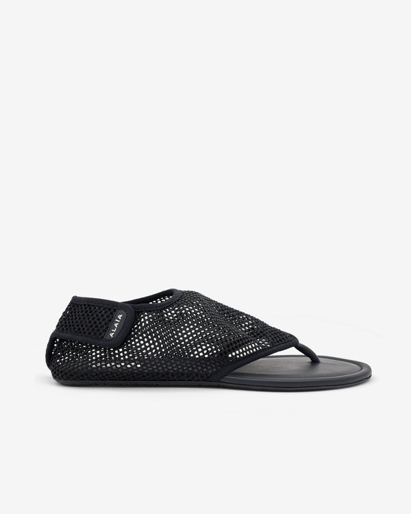 Alaïa - Women’s Fishnet Thong Sandals - (Black)
