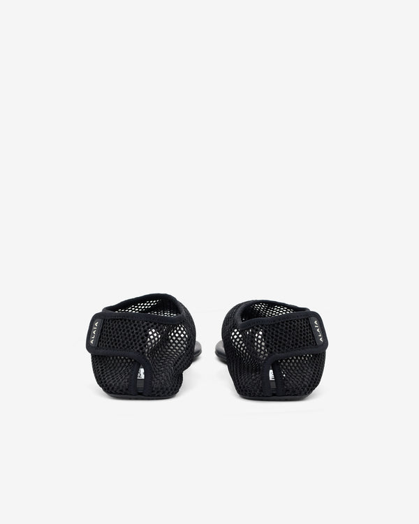 Alaïa - Women’s Fishnet Thong Sandals - (Black)