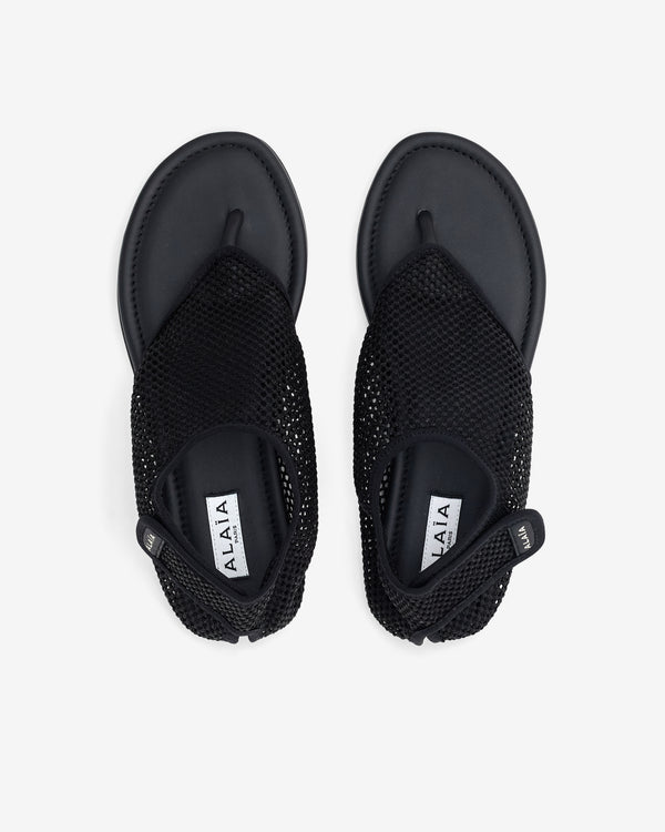 Alaïa - Women’s Fishnet Thong Sandals - (Black)