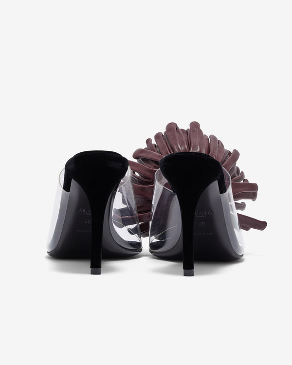 Alaïa - Women's Asymetric Heel Sandals - (Aubergine)