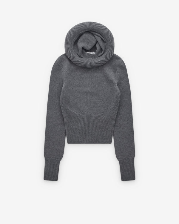 Alaïa - Women's Sculptural Hood Ribbed Knit Jumper - (Grey)