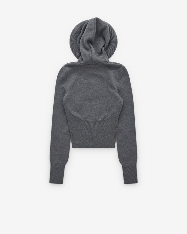 Alaïa - Women's Sculptural Hood Ribbed Knit Jumper - (Grey)