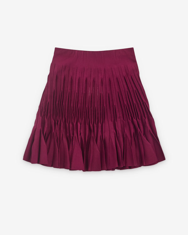 Alaïa - Women's Pleated Miniskirt - (Burgundy)